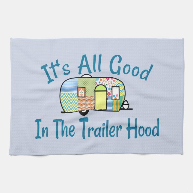 Trailer Hood Camper Dish Towel (Horizontal)