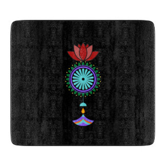 Trailer spiritual with lotus blossom cutting board