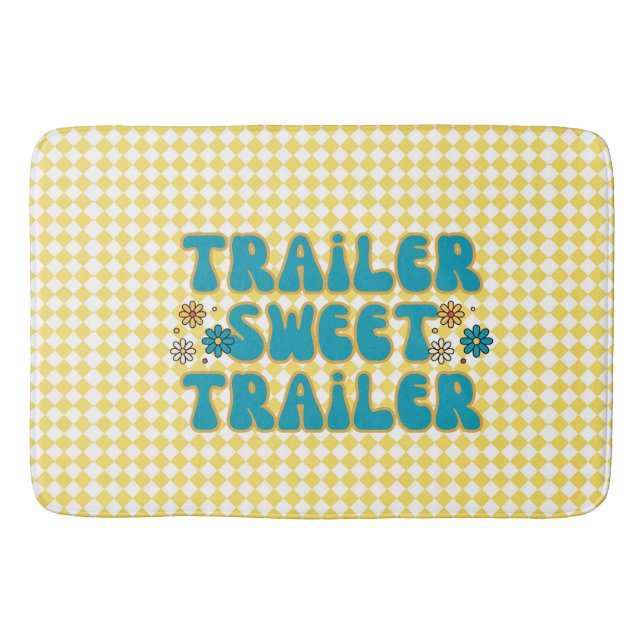 Trailer Sweet Trailer Yellow Harlequin Bath Mat (Front)