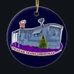 Trailer Trash Christmas Ornament<br><div class="desc">This Trailer Trash Christmas Ornament shows my mobile home trailer all decked out for the holidays.</div>