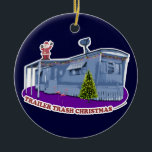 Trailer Trash Christmas Ornament<br><div class="desc">This Trailer Trash Christmas Ornament shows my mobile home trailer all decked out for the holidays.</div>