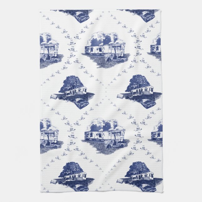 Trailer Trash Toile [kitchen towel] Kitchen Towel (Vertical)