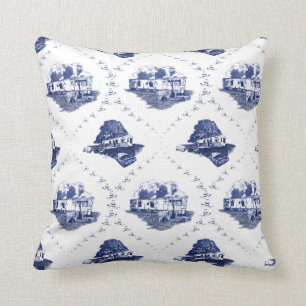 Trailer Trash Toile [throw pillow] Throw Pillow