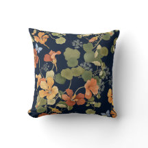 Trailing Nasturtiums Throw Pillow