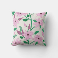 Trailing Pink Clematis Watercolor Floral Pattern