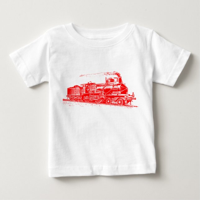 Train 03 - Red Baby T-Shirt (Front)
