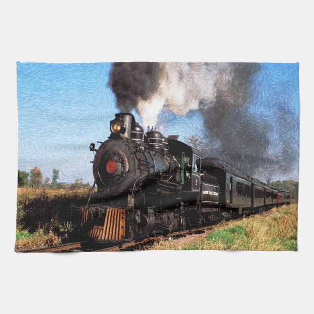 Train 2 Kitchen Towel (Horizontal)