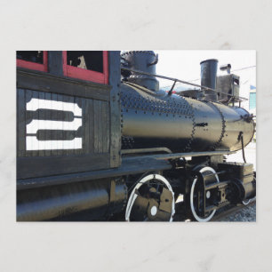 Train 2nd birthday invitation
