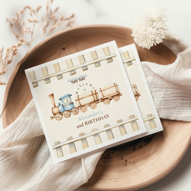 Train 2nd Birthday Napkin (Creator Uploaded)