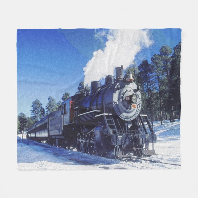 Train 3 fleece blanket (Front (Horizontal))