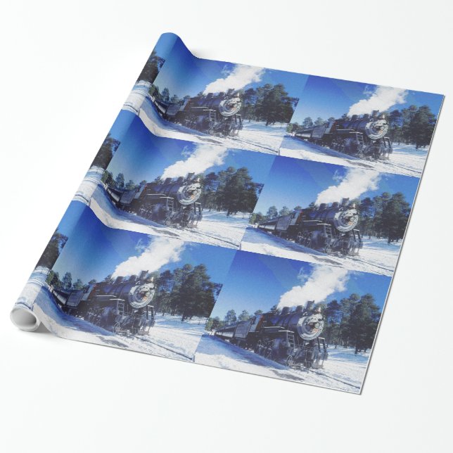 Train 3 wrapping paper (Unrolled)