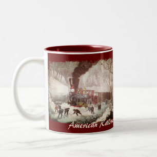 Train à neige Vintage à café Mugs