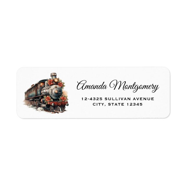 Train à vapeur à l'ancienne Noël rétro (Devant)