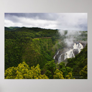 Train above Barron Falls Poster