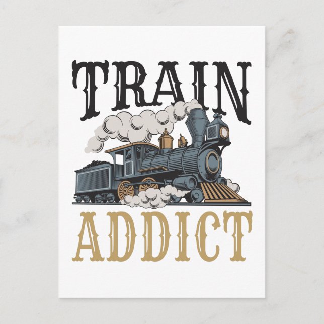 Train Addict Model Railroad Railway Hobbyist Postcard (Front)