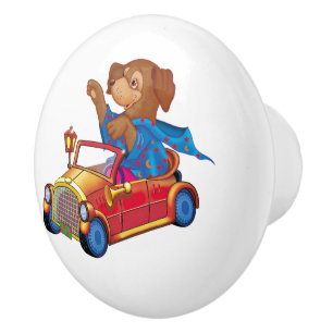 train and car ceramic knob