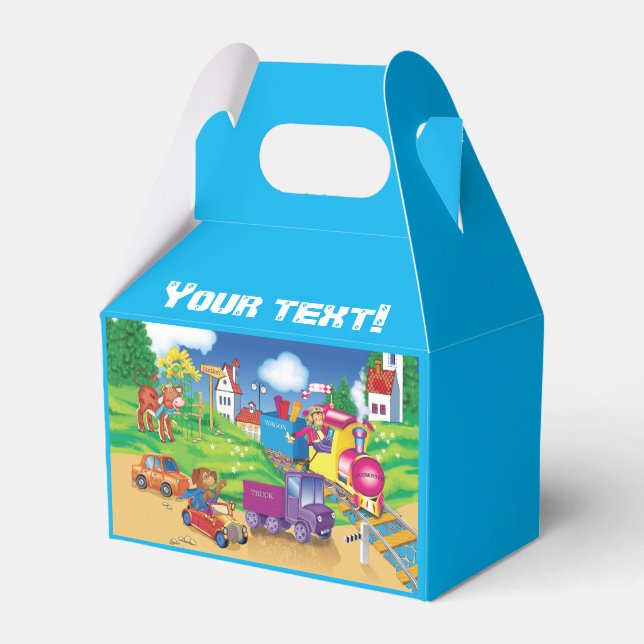 train and car for the boy favor box (Front Side)