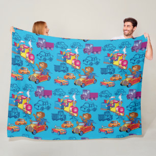 train and car for the boy pattern fleece blanket