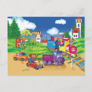train and car postcard
