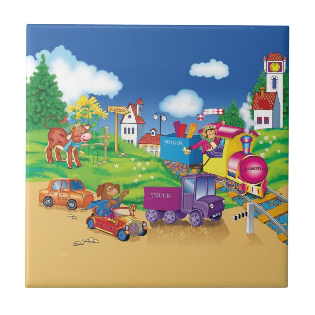 train and car tile (Front)