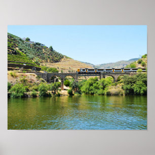 Train and the river Douro in Portugal Poster