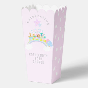 Train Animals Baby Pastel Pink Favor Box