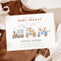 Train Animals Baby Shower Invitation | Train 