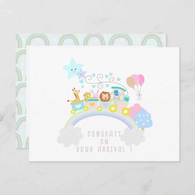 Train Animals White Postcard (Front/Back)