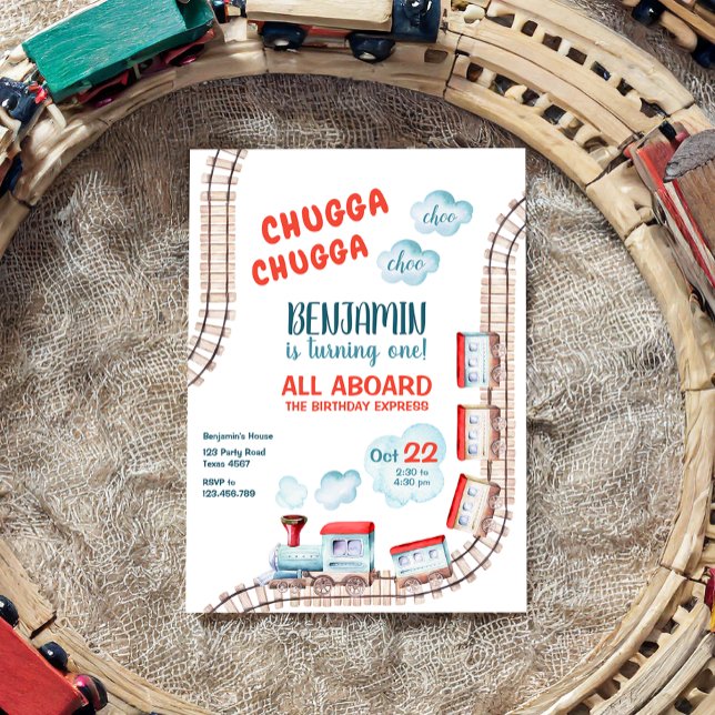 Train Anniversaire Invitation Boy Chugga Choo Trai (Créateur téléchargé)