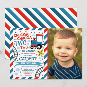 Train Anniversaire Invitation Chugga Chugga Deux T