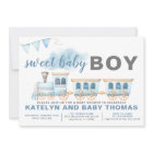 Train Baby Shower Invitation Boy Transportation
