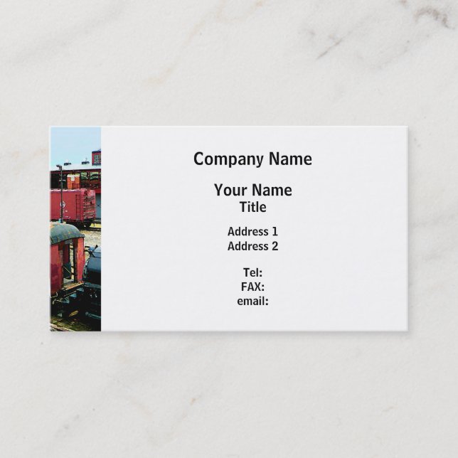 Train Being Pulled By Two Locomotives Business Card (Front)
