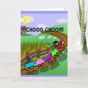 Train birthday card for child - customize it!