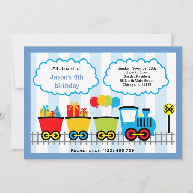 Train Birthday Invitation (Front)