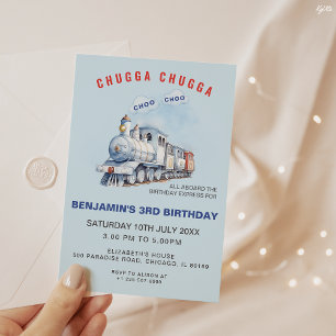 Train Birthday Invitation Chugga Chugga Choo Choo