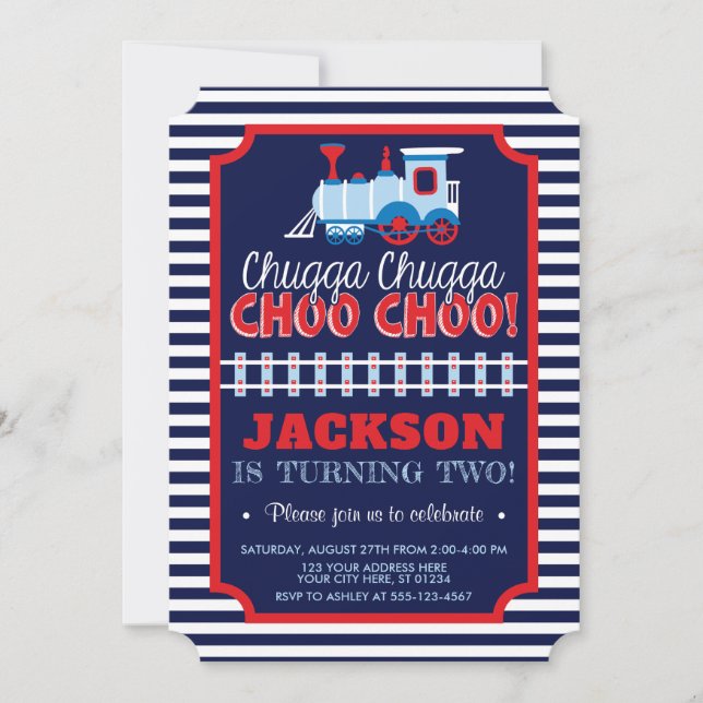 Train Birthday Invitation | Train Birthday Ticket (Front)