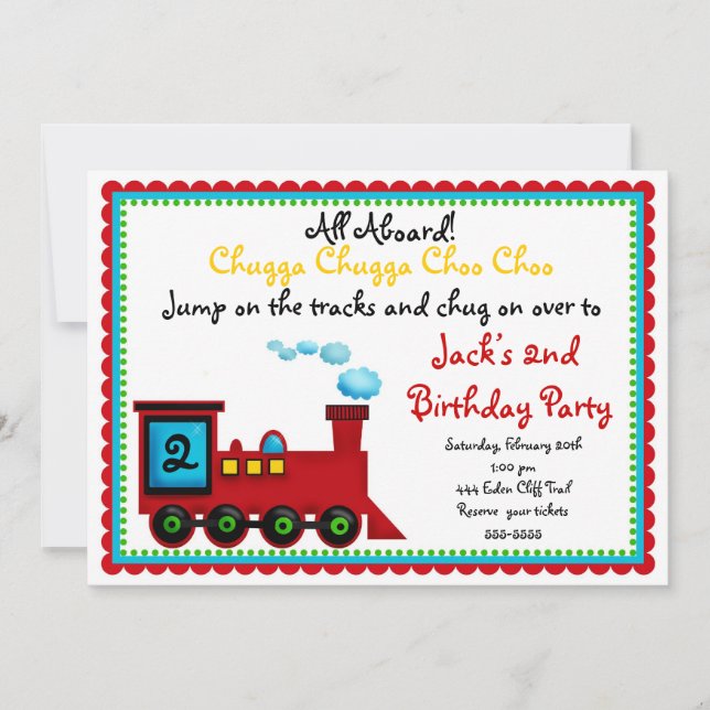 Train Birthday Invitations (Front)