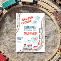 Train Birthday Invite Boy Chugga Choo Train Party