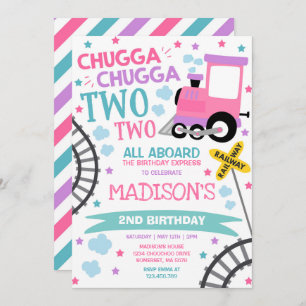 Train Birthday Invite Chugga Chugga Two Two Train