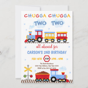 Train Birthday Invite Chugga Chugga Two Two Train