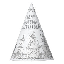Train Birthday Party - Color Your Own Party Hat