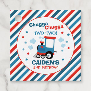 Train Birthday Party Decor Chugga Chugga Two Two Favour Tags