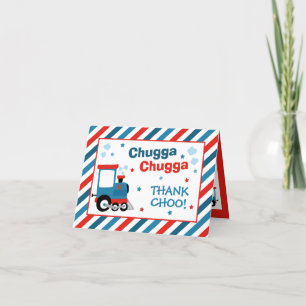 Train Birthday Party Decor Chugga Chugga Two Two Thank You Card