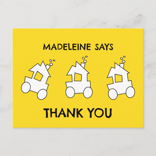 Train Birthday Party Postcard (Front)