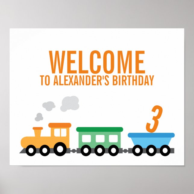 Train Birthday Party Poster (Front)