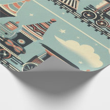 Train Birthday Wrapping Paper