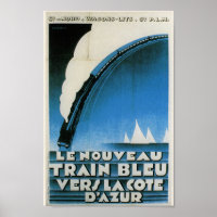 Train Bleu Côte D'Azur Voyage Art Déco Français