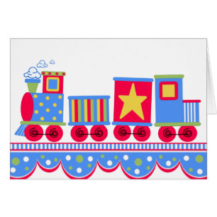 Train bleu et rouge de peu