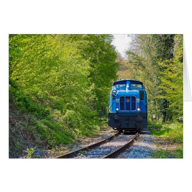 Train Blue Locomotive Campagne Note photo (Devant Horizontal)