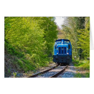 Train Blue Locomotive Countryside Photo Note